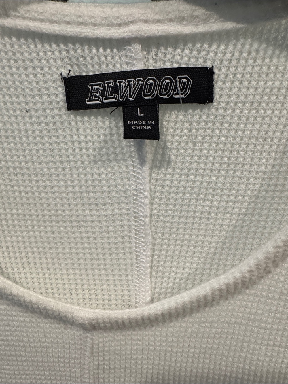 Men’s White Short Sleeve Waffle Knit Tee - Picture 2 of 3